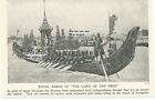 SIAM THAILAND ROYAL BARGE SHIP OARS PADDLES C 1930 PHOTO ILLUSTRATION CLIPPING