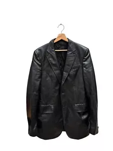 Miu Miu Black Vegan Leather Blazer Jacket Size 48 Fits Men S Women M to L - Picture 1 of 6