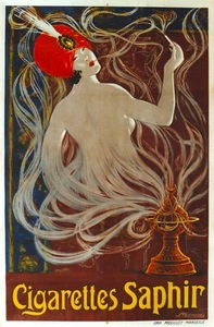 Póster Original Vintage CIGARRILLOS ZAFIRO BELLEZA ORIENTAL c. 1910 - Imagen 1 de 1