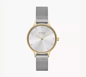 Nuevo reloj Skagen Anita Lille de malla de acero dorado/plateado - Imagen 1 de 1
