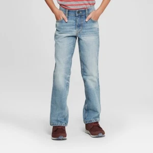 Cat & Jack Boy's Husky Size 10 Straight Leg Adjustable Waist Jeans NWT - Picture 1 of 11