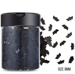 8MM Black Bat, Halloween Themed Glitter Confetti Pieces (5G/10G) - Picture 1 of 2