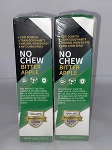2 PACK No Chew Bitter Apple Anti-Scratch Anti-Chew Spray 5.92 Oz Stop Chewing - Picture 1 of 12