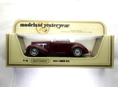MATCHBOX MODELS OF YESTERYEAR 1937 CORD 812 Y-18 Maroon/White. - Image 1 of 4
