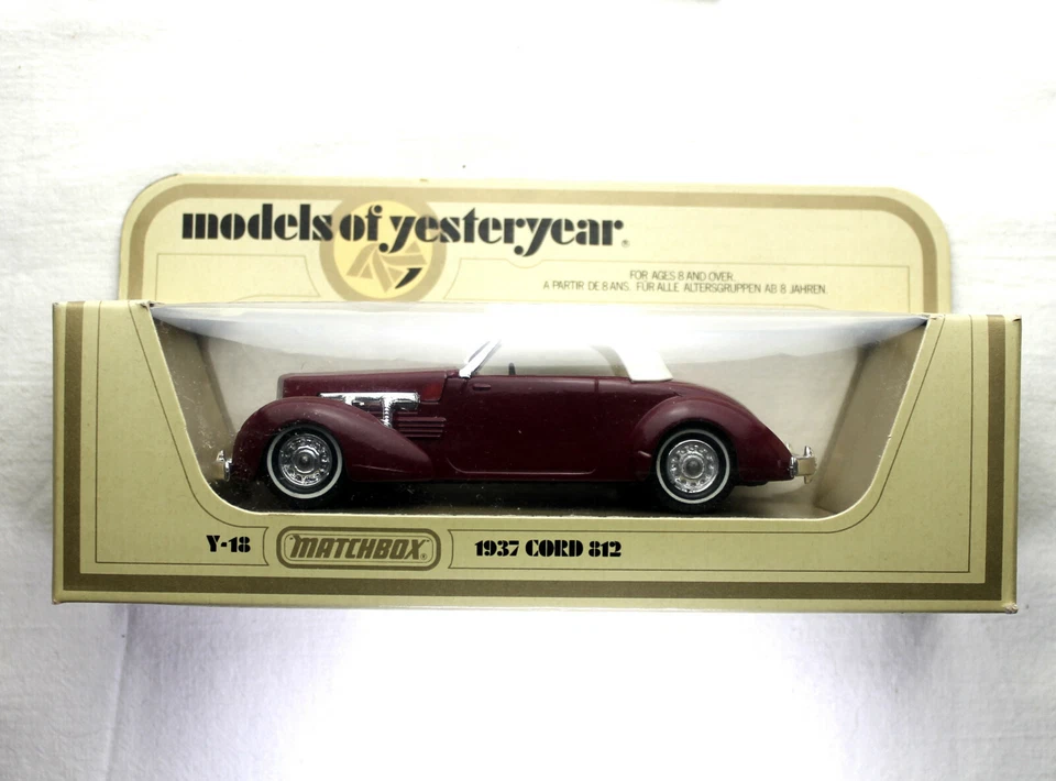 MATCHBOX MODELOS DE ANTAÑO 1937 CABLE 812 Y-18 Granate/Blanco. Foto 1 de 4