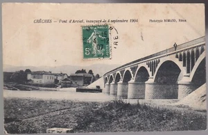 KRIPPEN 71 Pont d'Arciat Postkarte geschrieben Pierre REDOUX 62 rue Carnot Macôn 4-12-1907 - Bild 1 von 2
