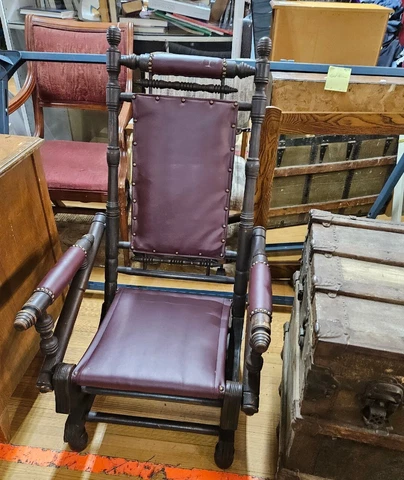 Vintage/Antique Victorian Leather Platform Rocker Rocking Chair Cover