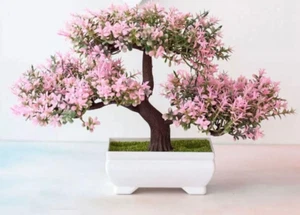Sakura Simulation Artificial Plants Flowers In Pots Home Office Fake Tree Decor - Picture 1 of 9