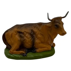 Statuina bue presepe italiana dipinta a mano scena natalizia vintage - Foto 1 di 8