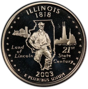 2003-S Clad Proof Illinois Statehood Quarter 25C - Picture 1 of 2