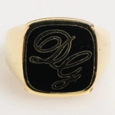 Кольцо DOLCE & GABBANA золотистая эмаль латунь печатка логотип DG регулируемое 620usd - Изображение 1 из 4