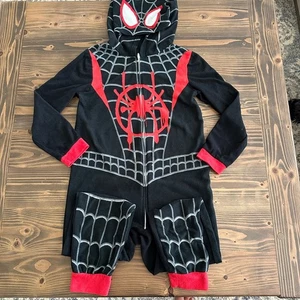 Costume pigiama ragazzo Marvel Spider-Man nero rosso con cappuccio taglia 10/12 - Foto 1 di 8