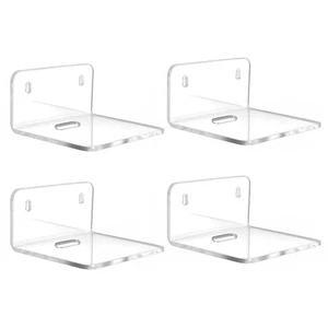 Four Clear Acrylic Small Shelves Set Compact Space Saving Display Solution - Picture 1 of 8