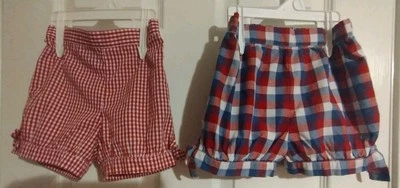 Pantalones Cortos Boutique a Cuadros Anavini & Kelly's Niños Niñas Talla 3T Rojo Pantalones Cortos con Lazos Foto 1 de 4