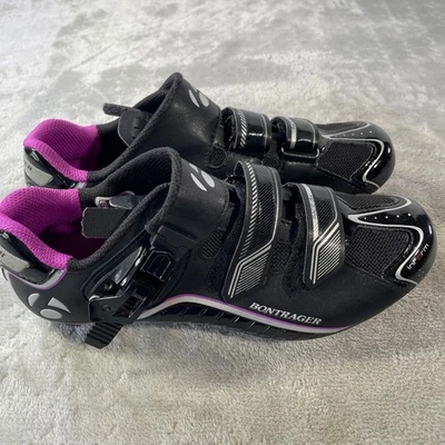 Tênis de ciclismo Bontrager feminino tamanho 40 EUA 8.5 preto corrida DLX WSD Inform 435677 - Imagem 1 de 4