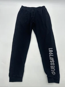 Guess Sweatpants Girls Size 10 Black Logo Rineston ..#30793 - Picture 1 of 9