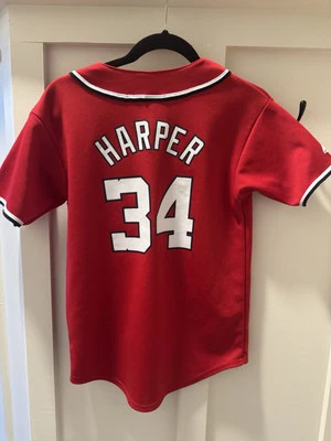 MAJESTIC MLB Washington Nationals Bryce Harper #34 Jersey Kids Size Large GUC - Image 1 of 4