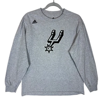 Adidas San Antonio Spurs Sweatshirt Men Medium Gray #2 Kawhi Leonard Long Sleeve - Image 1 of 4