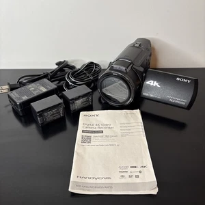 Sony FDR-AX53 4K Handycam Camcorder w/ 128GB SD Card, Charger & 2 🔋’s *READ* - Picture 1 of 24