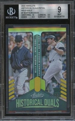 Billy Martin / Thurman Munson 2022 Absolute GOLD New York Yankees 6/10 BGS 9 - Image 1 of 2