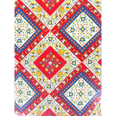 Vintage Folding Picnic Bench Cushions  Set Floral Patchwork Portable 60's 70's - Image 1 of 4