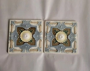 2 antike Kaminfliesen 6 Zoll - Bild 1 von 13