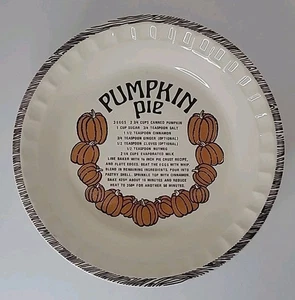 Vintage 1983 Pumpkin Pie Platte tief 11" Schale Royal China Jeanette mit Rezept - Bild 1 von 5