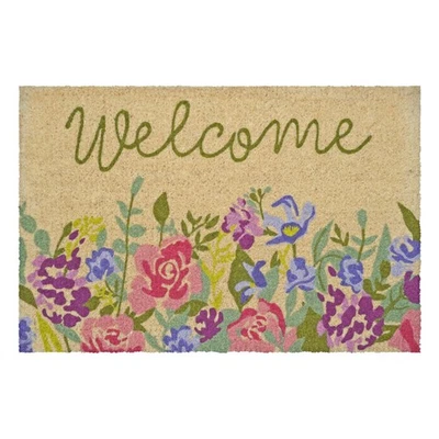 Welcome Floral Doormat (18" x 30" x 1.50") - Image 1 of 4