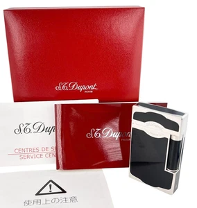 S.T. Encendedor doble quemador Dupont Ligne 2 Montparnasse negro plateado con caja probada - Imagen 1 de 9