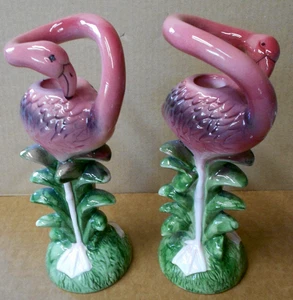 Vintage Paar Keramik Flamingo Kerzenständer/Kerzenständer - Bild 1 von 7