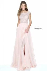Sherri Hill 50929 Blush Pink Stunning Pageant Gala Gown Dress sz 20 - Foto 1 di 3