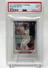 2014 Bowman Chrome #138 Mookie Betts MINI Bowman 1st ROOKIE CARD ~PSA 9~ POP 114