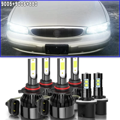 For Buick Century 1997-2003 6x 6000K LED Headlight High Low Beam+Fog Light Bulbs - Image 1 of 4