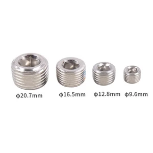 Φ9.6/12.8/16.5/20.7mm Iron Nickel Plating Male Thread Hexagonal Plugs Valve Plug - Picture 1 of 9