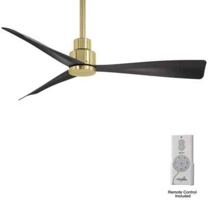 Minka Aire F787-SBR/CL Simple 52 in. Outdoor Soft Brass Ceiling Fan with Remote - Picture 1 of 4