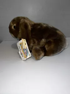 Peluche vintage vicolo animale coniglietto marrone coniglio marrone peluche raro 12" con etichette - Foto 1 di 6