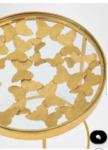 ✨️ STYLE CRAFT  Butterfly Side Table, Gold 16Wx20H - Picture 1 of 13