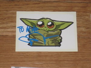 The Mandalorian JOHN ROSENGRANT Signed Topps Card BABY YODA "TO MIKE" AUTOGRAPH 