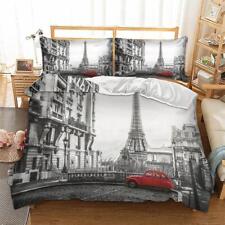 Street View Eiffel Tower Paris Retro Quilt Duvet Cover Set Comforter Cover