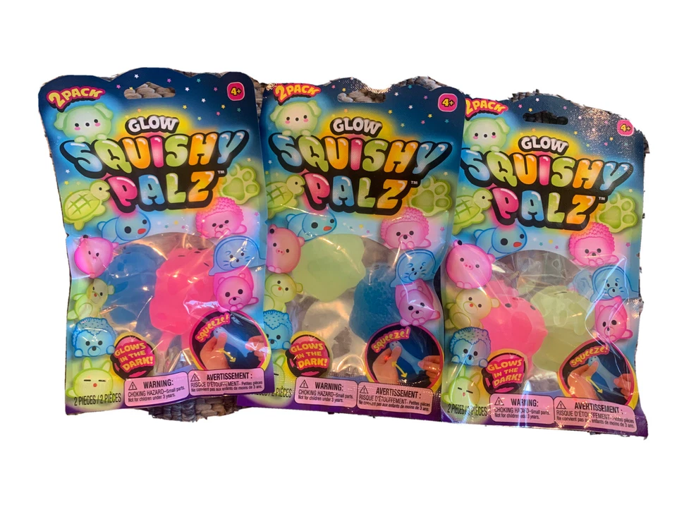 New 3x Glow In Dark Squishy Palz Jiggle Pets (6 Pieces) Stress Toy Free Shipping - Image 1 of 1