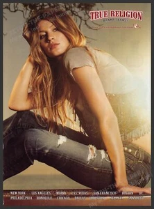 True Religion Clothing Gisele Bundchen 2000s Print Advertisement 2009 Sitting - Picture 1 of 1