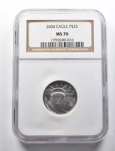 MS70 2004 $25 American Platinum Eagle 1/4 oz Platinum NGC *5647 - Picture 1 of 3