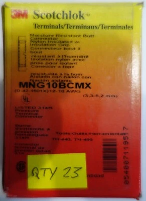 3M MNG10BCMX  Butt Connector Nylon Insulated Greese filled Terminal 23ct - Image 1 of 3