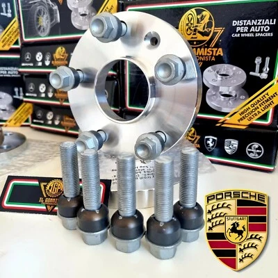 KIT 2 DISTANZIALI DA 20 MM + BULLONI OEM PER PORSCHE PANAMERA TURBO/S GTS HYBRID - Immagine 1 di 4