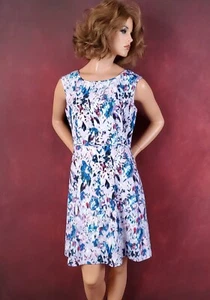 J CREW Wear to Work Sleeveless Knee-Length A-Line Dress Lavender Floral 10 NWT - Picture 1 of 12