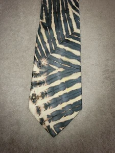 ROBERT TALBOTT Best of Class Silk Necktie USA Designer TIE DYE Tan/Gray 59" x 4" - Picture 1 of 8