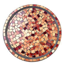Home Interior Candle Holder Home Decor Adults 14" Earth Tone Mosaic Plate Fall