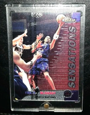 TRACY McGRADY 1999 TOPPS FINEST SENSATIONS CARD w/ PEEL RAPTORS ROCKETS HOF - Image 1 of 3