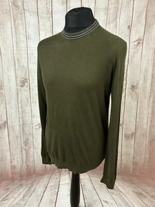 Ted Baker Herren Mailais Rundhals Pullover Pulli Ted 4 Large grün Strick Kaschmir - Bild 1 von 18