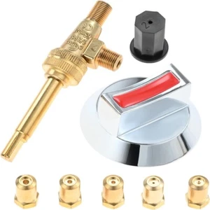 Long Stem Gas Stove Valve with Metal Alloy Knob and Orifice Kit For Robertshaw - Picture 1 of 7